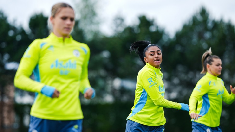 CRUISE CONTROL: Kerstin Casparij and Kerolin Nicoli power through a fitness drill.