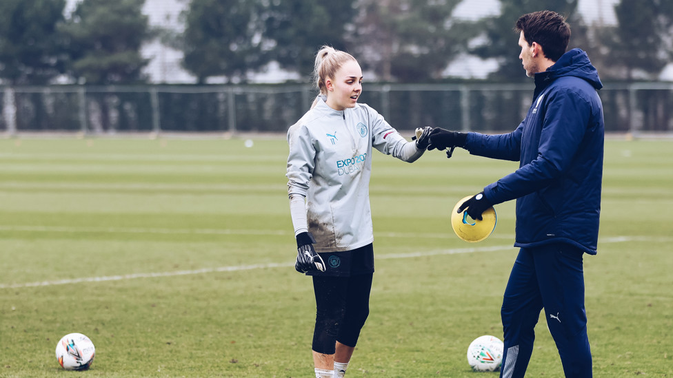 A chat and pep talk with the boss...