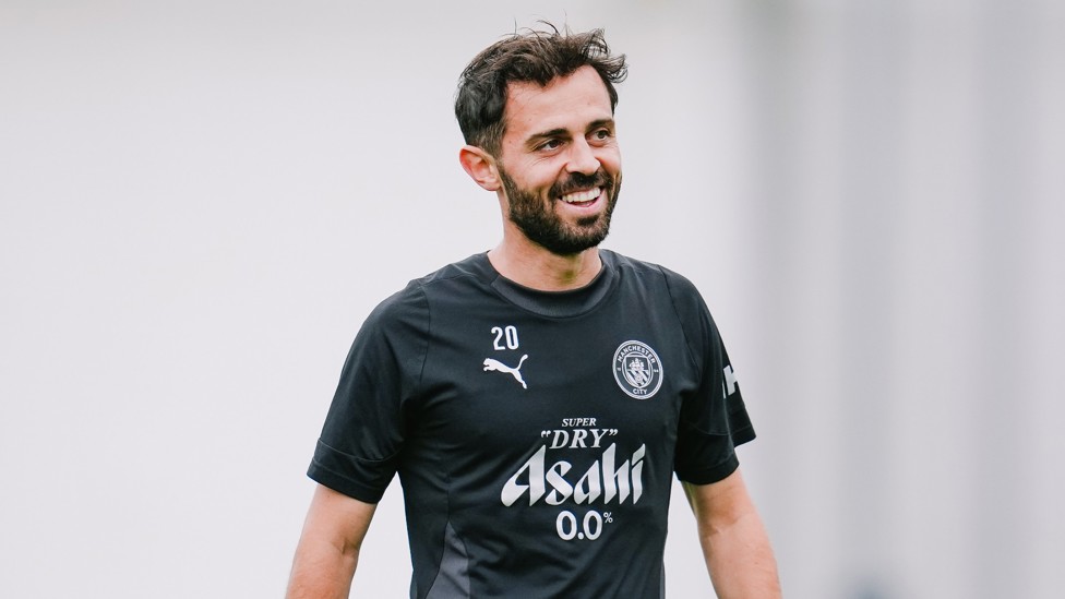SMILING SKIPPER : Bernardo Silva in positive mood as we get ready for the Amex Stadium test