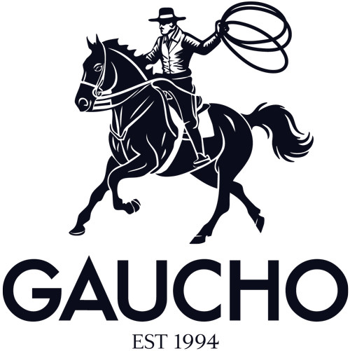 A logo depicting a gaucho on horseback swinging a lasso with the text 'GAUCHO EST 1994' below.