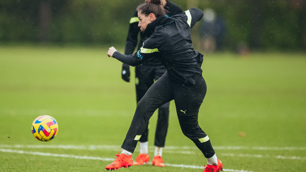 TARGET PRACTICE : Vicky Losada strikes at goal