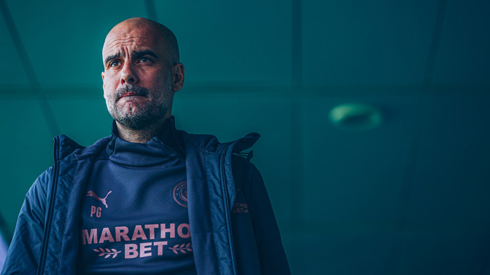 VILLA IN MIND: Pep Guardiola and his squad have a big midweek assignment at Aston Villa