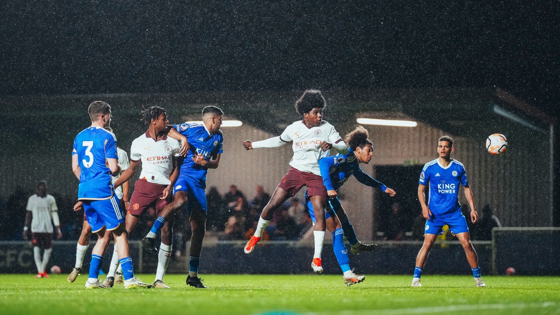 HESKEY HEADER : The moment Jaden Heskey scored City's third of the evening.
