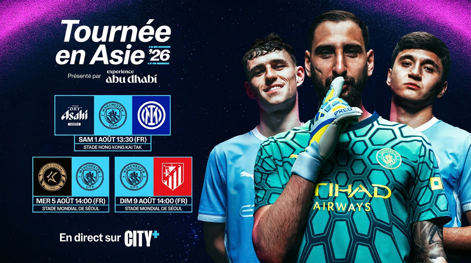 Regardez les matches de notre tournée en Asie 2026 sur CITY+
