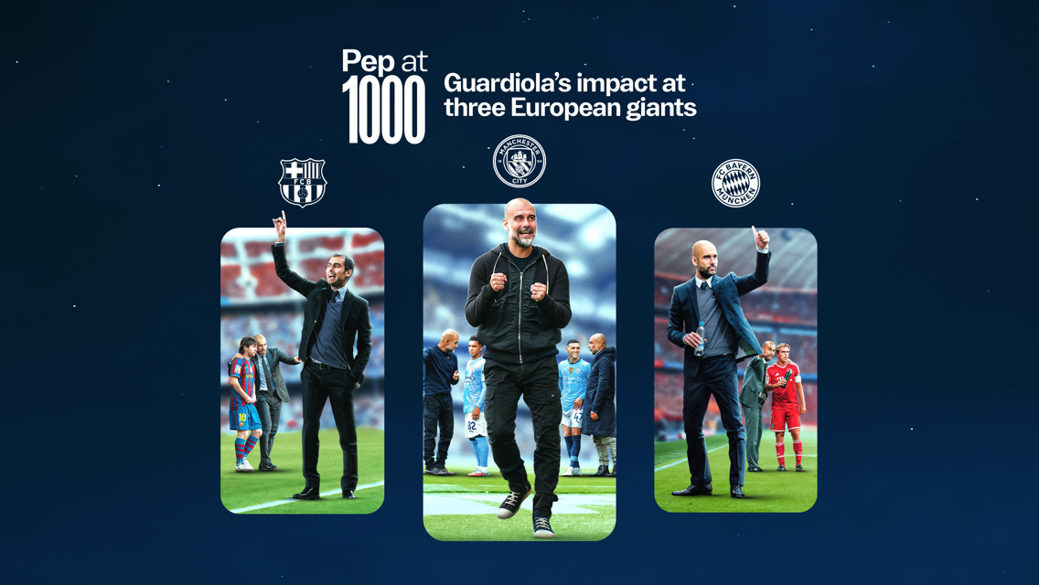 Pep at 1000: Guardiola’s impact at three European giants