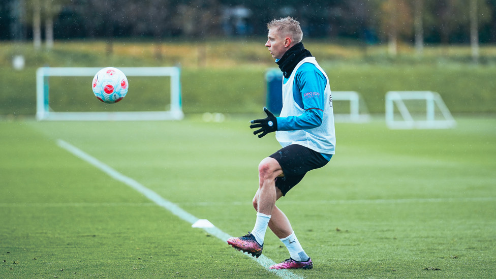 CLOSE CONTROL : Oleksandr Zinchenko brings the ball under his spell