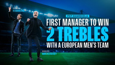 Guardiola devient le premier entraîneur à réaliser deux triplés 
