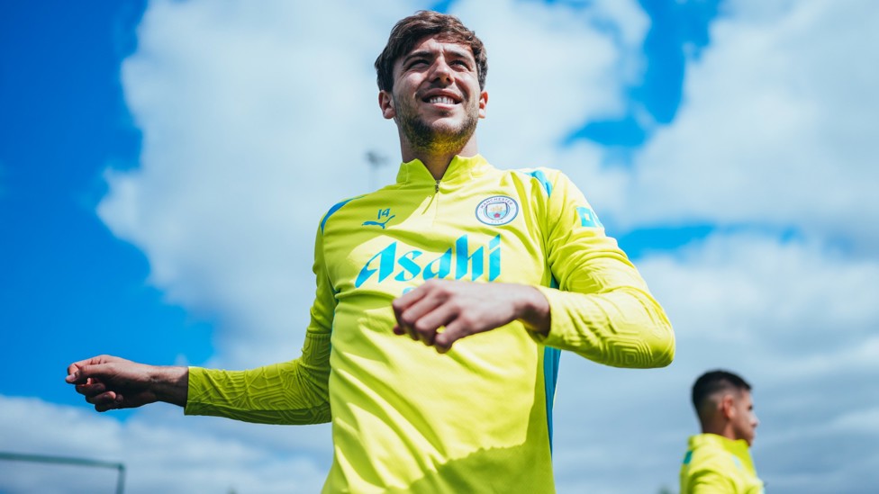 NICE ONE NICO : Nico all-smiles as he prepares for Saturday’s important game