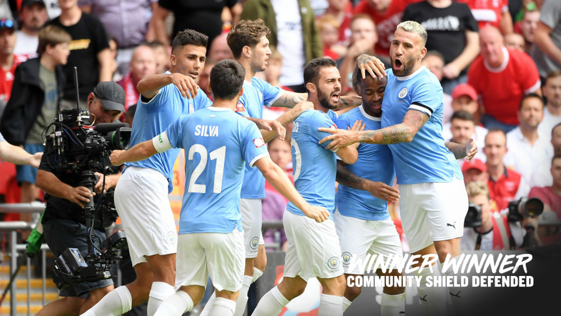 GOAL: Raheem Sterling puts City ahead at Wembley.