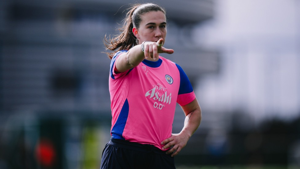 POINTING THE WAY: Sam Coffey sets out her stall.