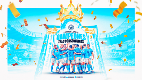 ¡Campeones de la Premier League por tercera temporada consecutiva!