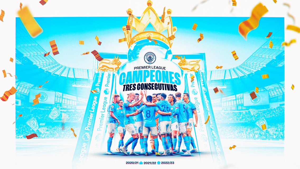 ¡Campeones de la Premier League por tercera temporada consecutiva!