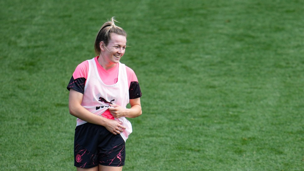 ALL SMILES: Lauren Hemp takes a moment out to relax.