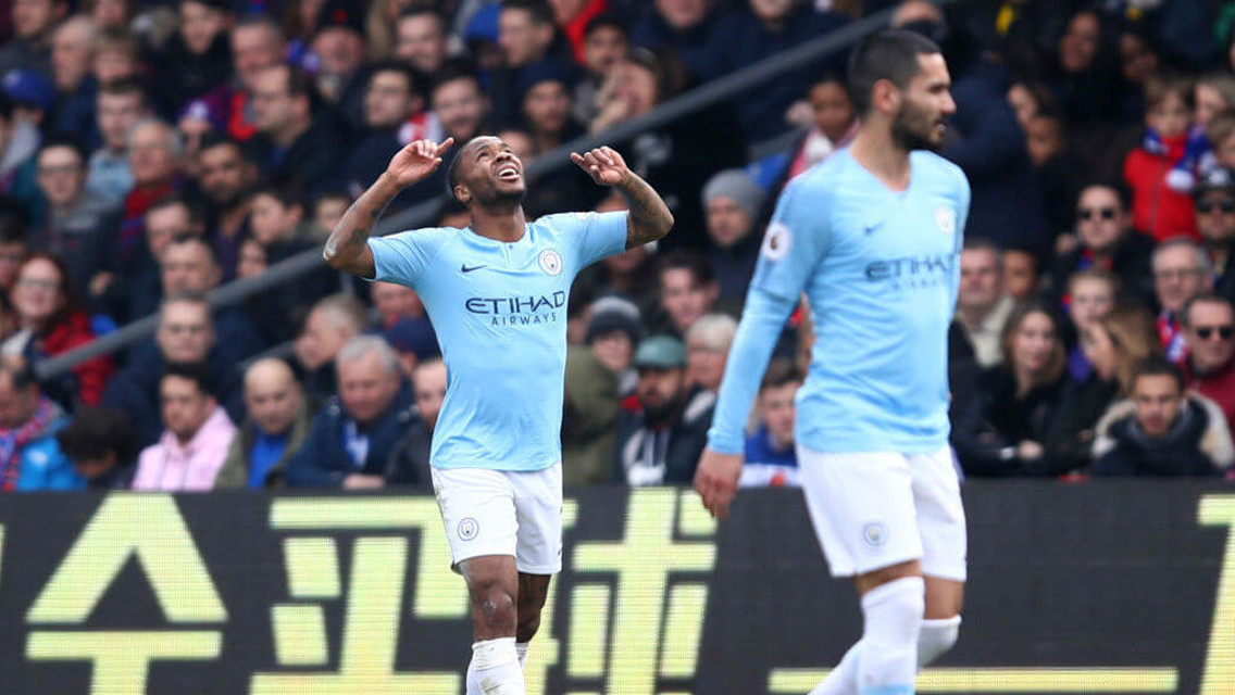 BREAKTHROUGH: Razza opens the scoring at Selhurst Park.