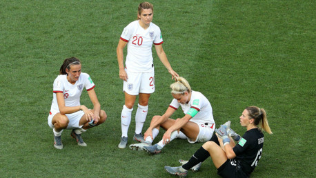 PAIN GAME: The expressions say it all as Jill Scott, Karen Carney, Steph Houghton and Carly Telford react to the Lionesses' 2-1 loss to Sweden