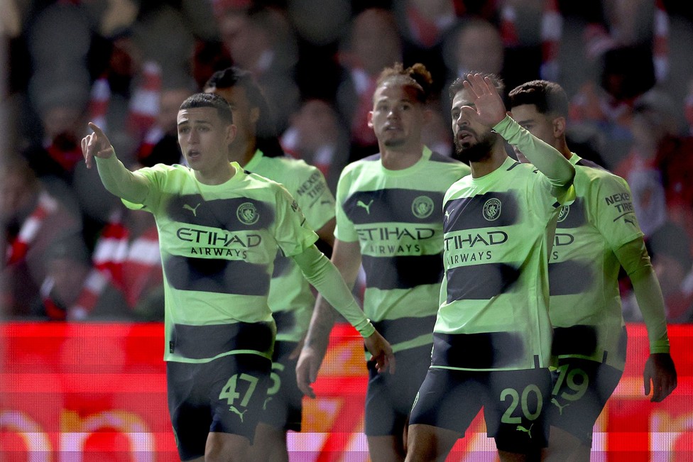 Foden marcou duas vezes contra o Bristol City. 