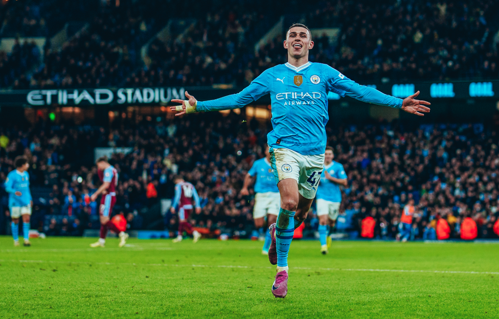 Foden marcou um hat-trick na última partida diante do Aston Villa.