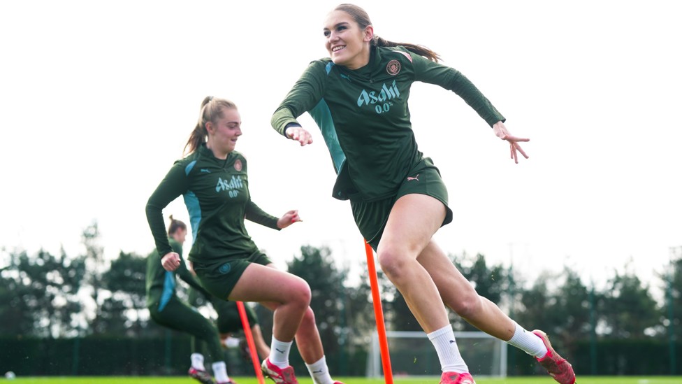 OFF THE MARK : Gracie Prior is first to set off.