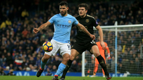 AGUERO: The Argentinian in action during the second half.