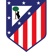 Shield logo of Atletico Madrid with red and white stripes, a bear and strawberry tree, and stars.