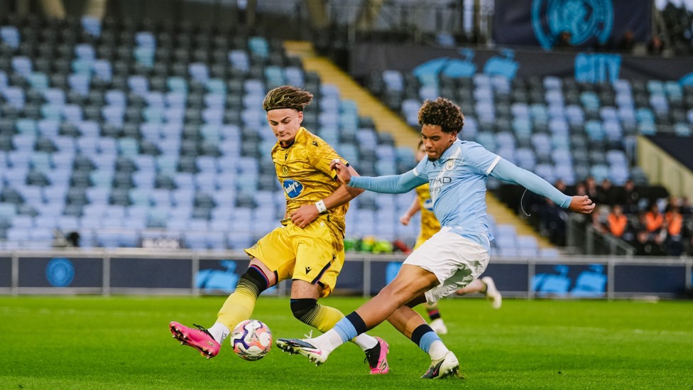 PUSHING FORWARD : Floyd Samba looks to help City find our first.