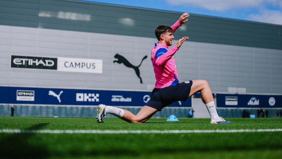 ON THE STRETCH : Nico Gonzalez warms up at the CFA