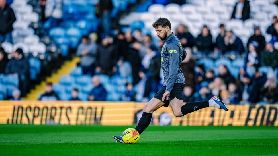 WARMING UP: Ruben Dias pre-match