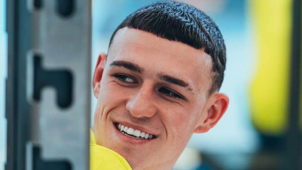 PHIL THE POWER: Young Foden is all smiles...