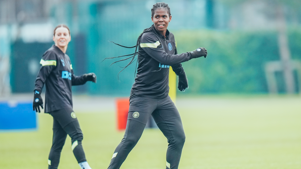 SHARP SHOOTER  : Khadija 'Bunny' Shaw keeps her eye on the ball