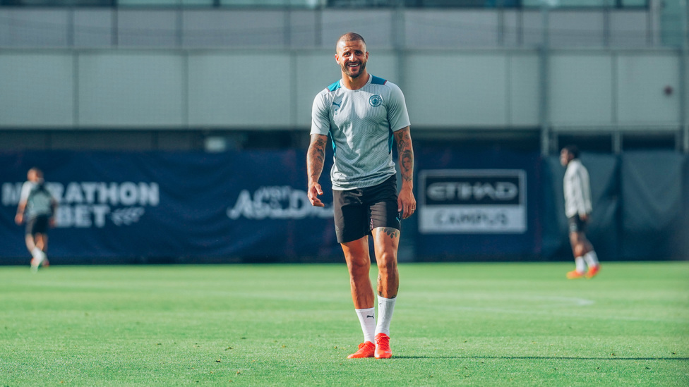 SPECIAL K: Kyle Walker was in great spirits at Friday's session