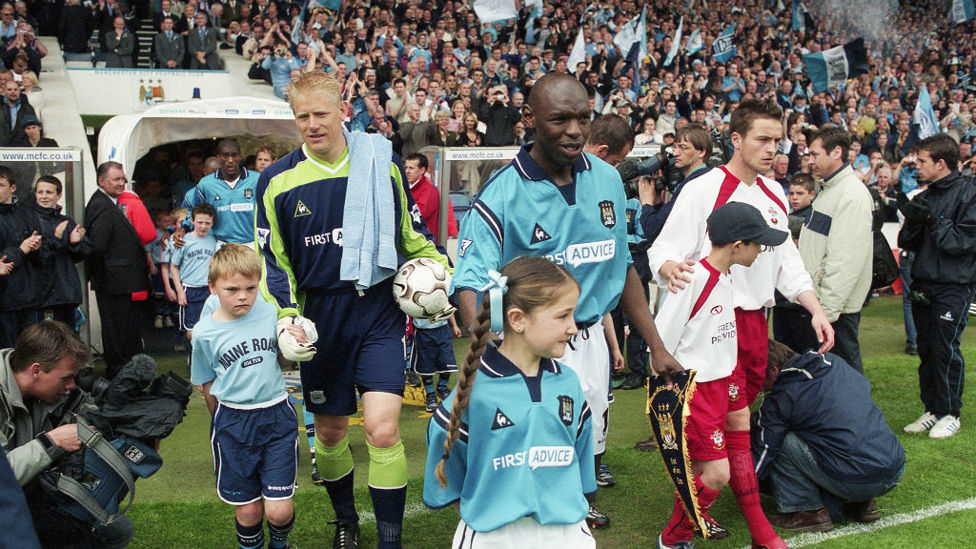 TUNNEL CLUB: City step out at Maine Road for the last time