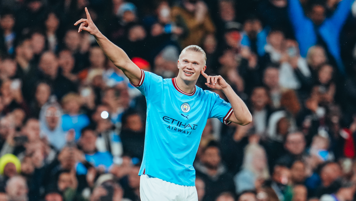 HAPPY HAALAND: A familiar sight this season.