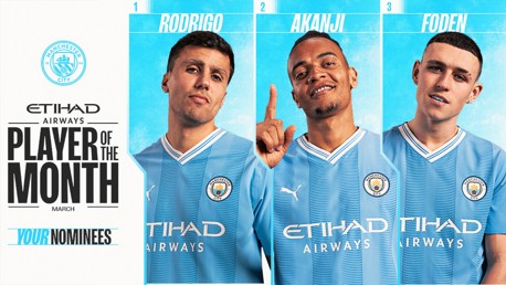 Etihad Player of the Month: March nominees revealed