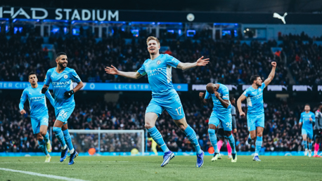 BOXING DAY DELIGHT: De Bruyne and co clearly enjoyed the opener!