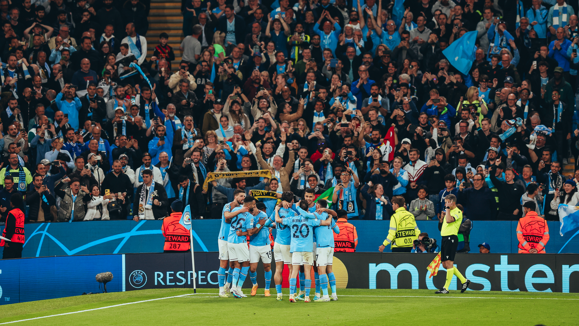 PARTY TIME: The City fans salute the players