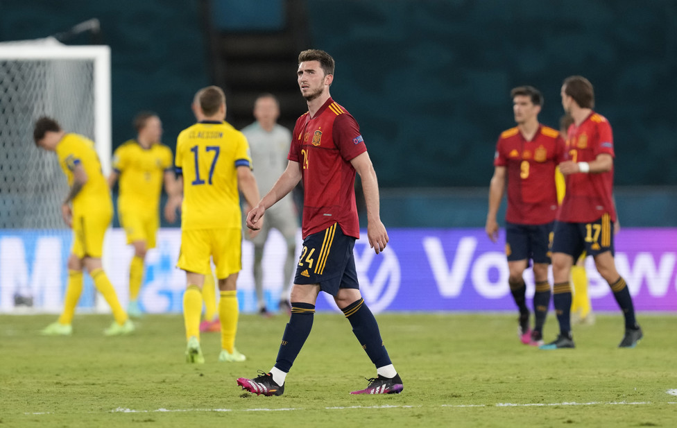 LAPORTE ROJA : Aymeric Laporte also made his first senior tournament appearance from Spain but he, Ferran Torres and Rodrigo were held to a 0-0 draw against Sweden