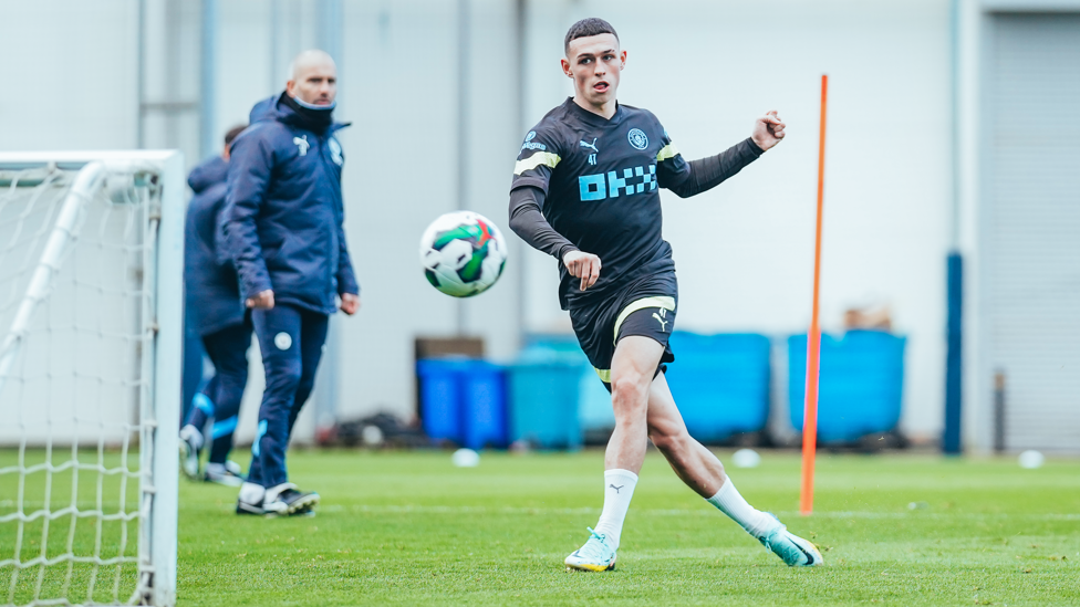 ON TARGET : Phil Foden finds the back of the net