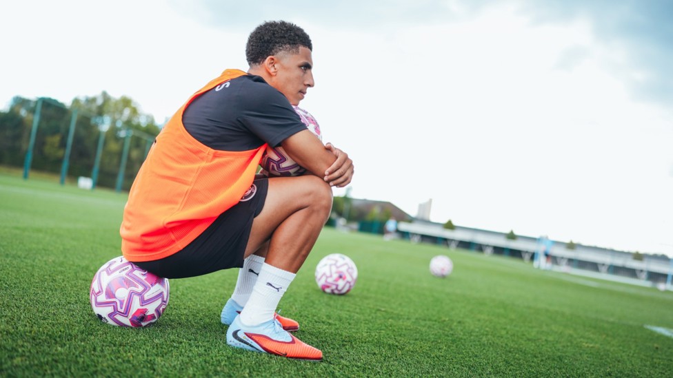 ON THE BALL : Rico takes a breather