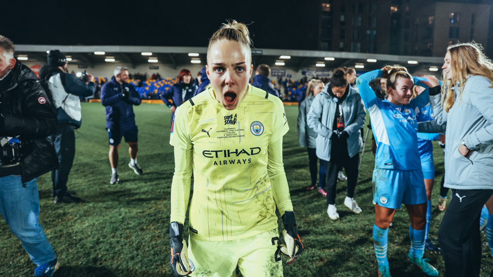 Winning feeling : Ellie Roebuck is clearly ecstatic with the win 