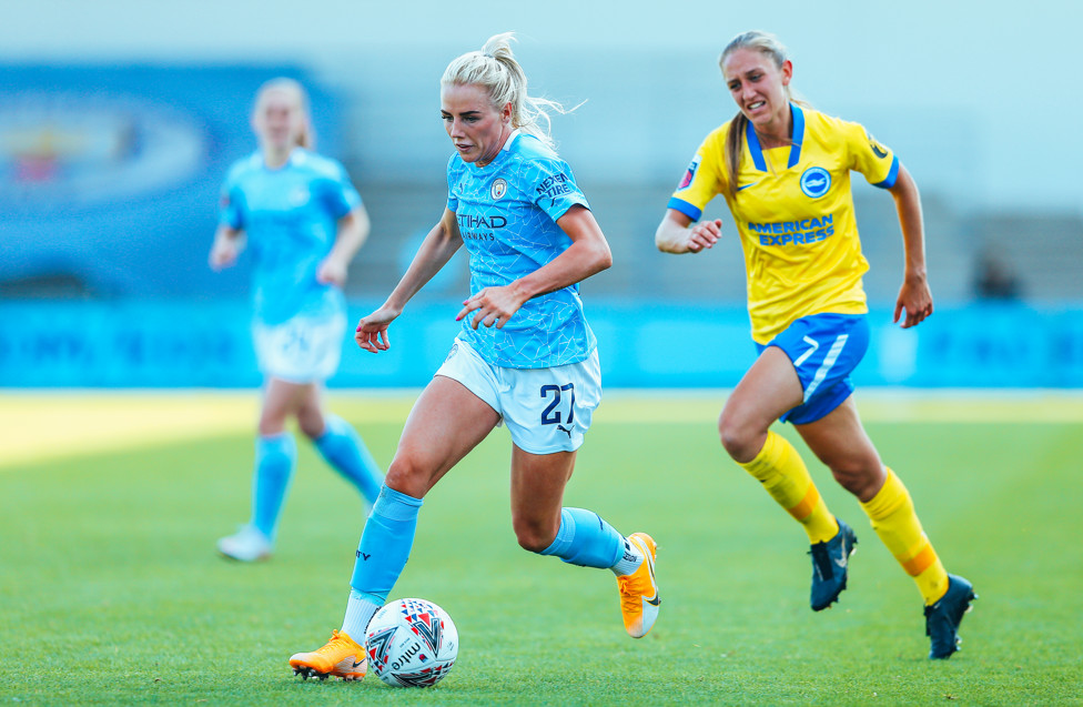 DEBUT DAY : The defender makes her debut in a victory over Brighton at home