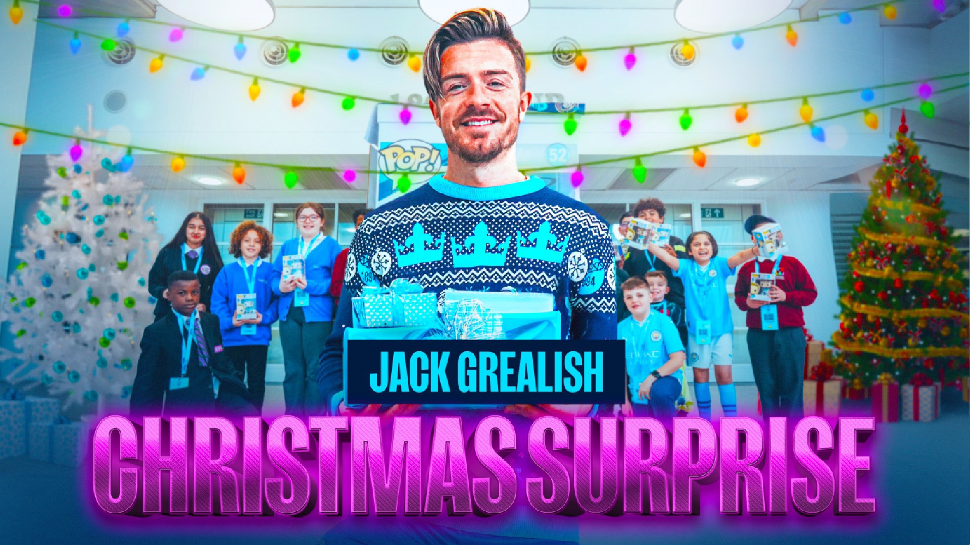 ‘Jack in a box!’ Grealish surprises kids as part of Christmas campaign