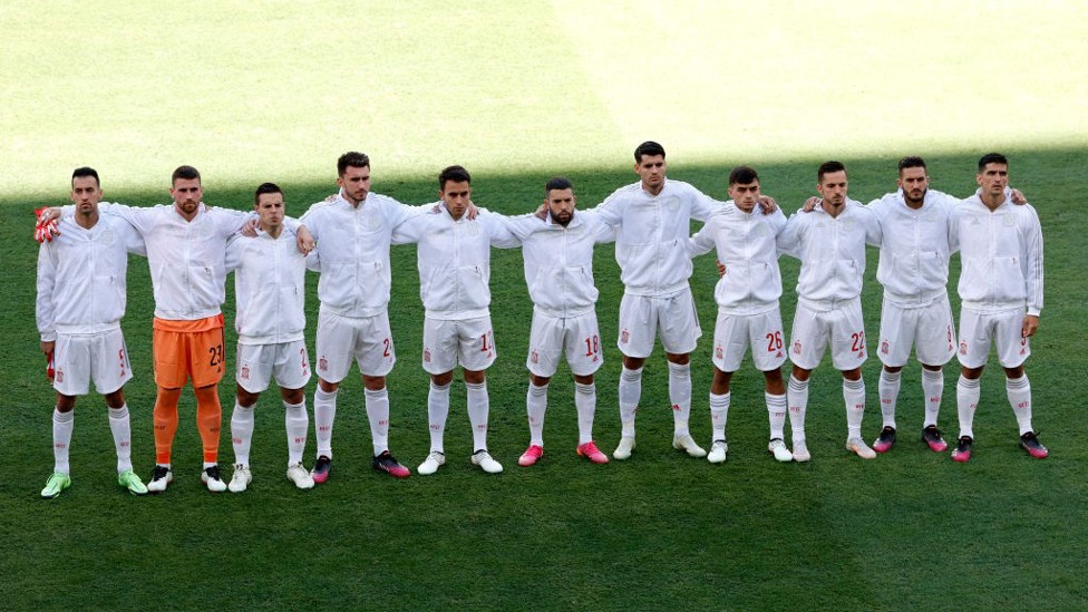 LAPORTING FOR DUTY : Laporte started in defence again for Spain's final group fixture.
