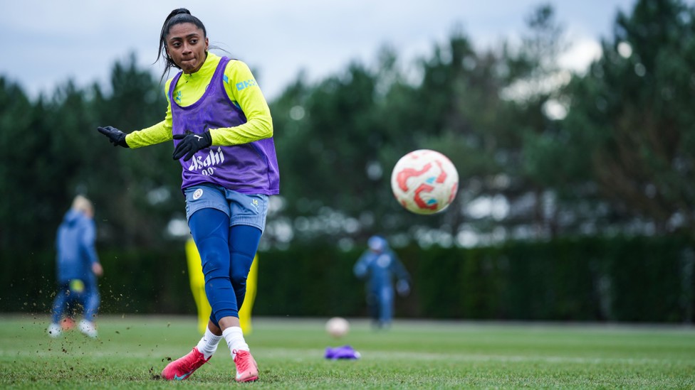 STEPPING UP : Kerolin Nicoli has a go
