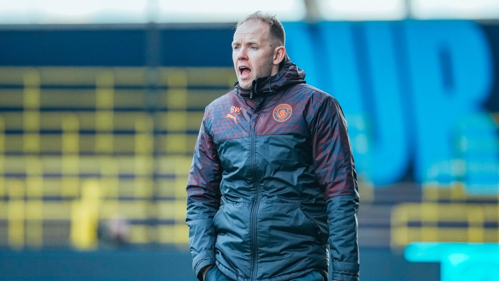 THE BOSS : Ben Wilkinson yells instructions across the Joie Stadium pitch.