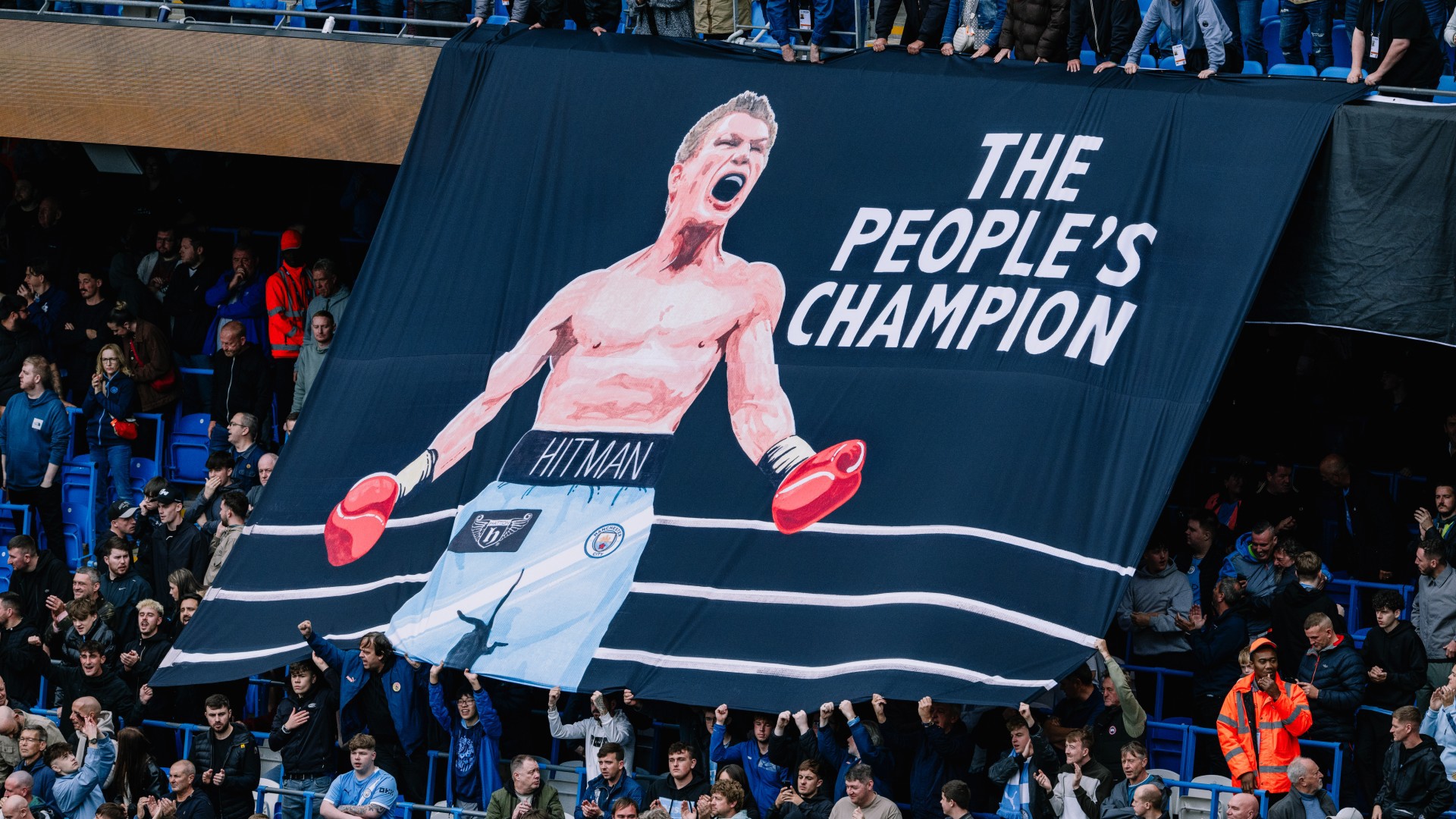 EMOTIONAL TRIBUTE: A banner in honour of the late, great Ricky Hatton was unfurled in the South Stand before kick-off.