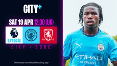 Watch Under-18s title bid continue against Middlesbrough live on CITY+