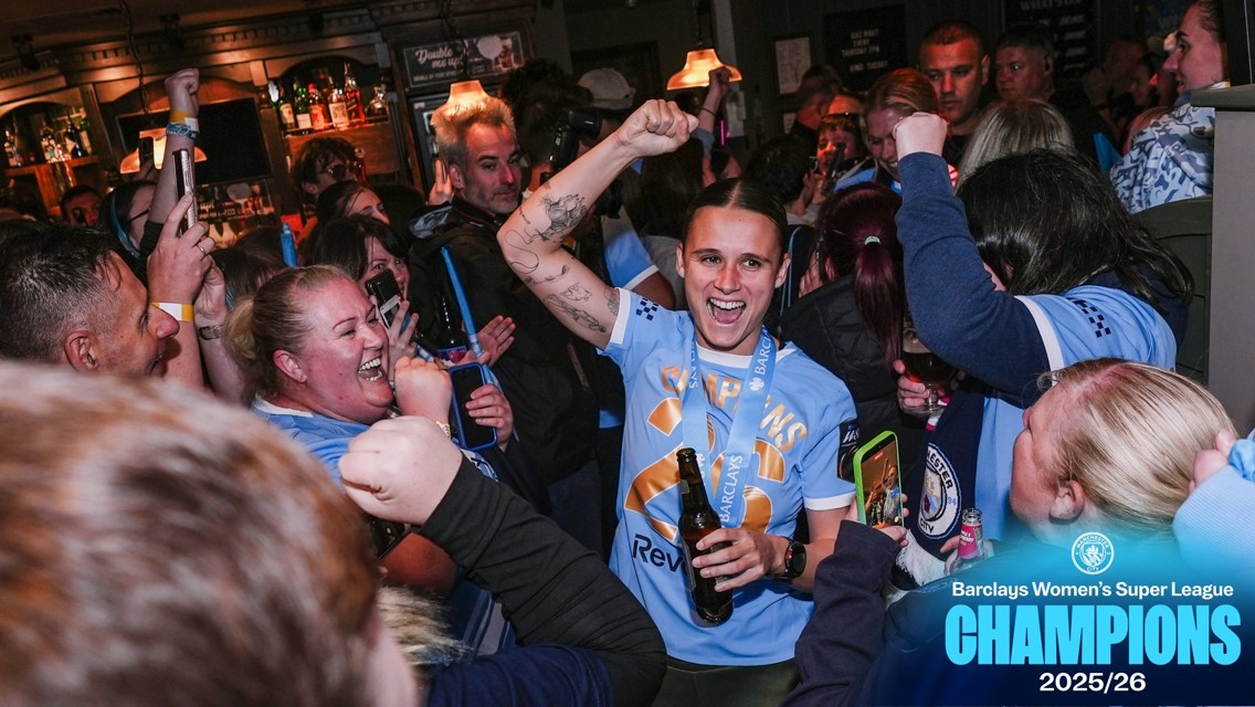 Gallery: Players celebrate WSL title win with fans at the pub!