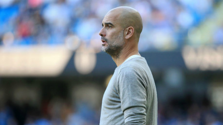 MATCH MODE: Pep Guardiola watches on against Watford.