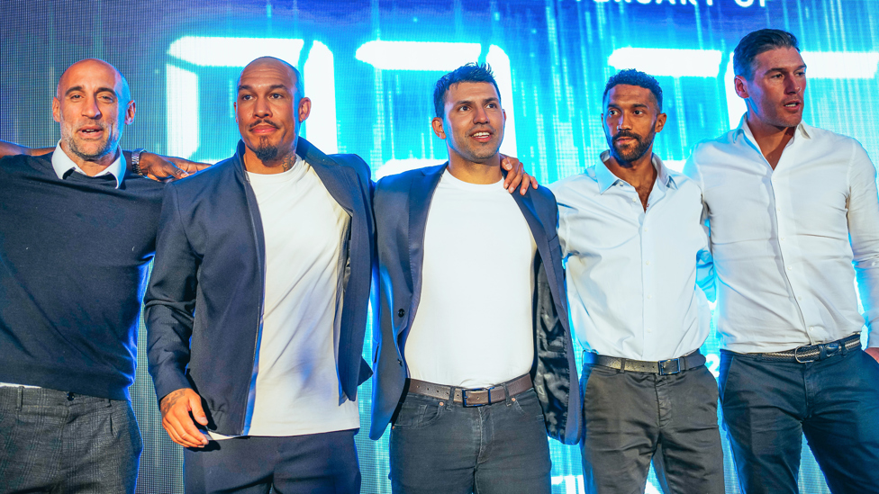 BOYBAND MATERIAL : Our Premier League heroes line up on stage