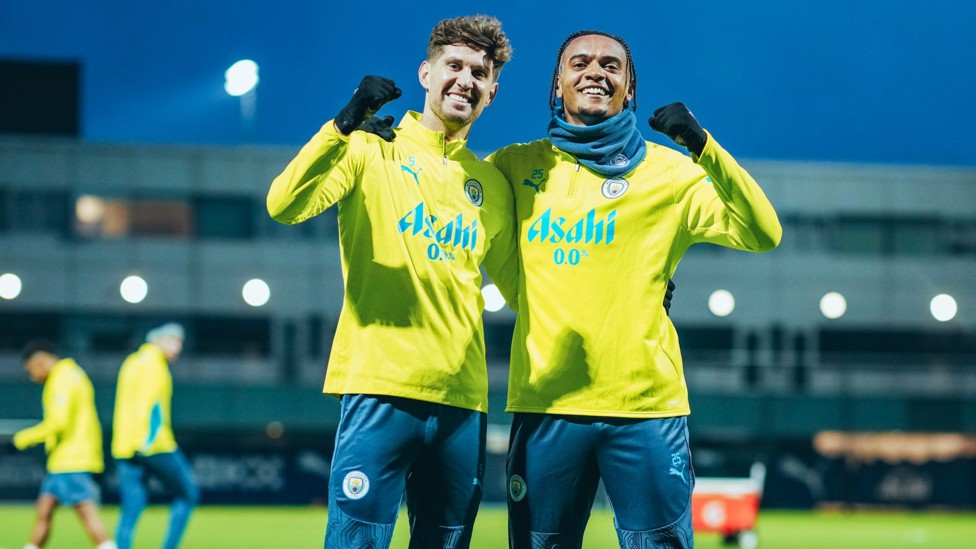 DEFENSIVE DUO : John Stones and Akanji are in good spirits